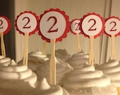 Glittered  birthday cupcake toppers.