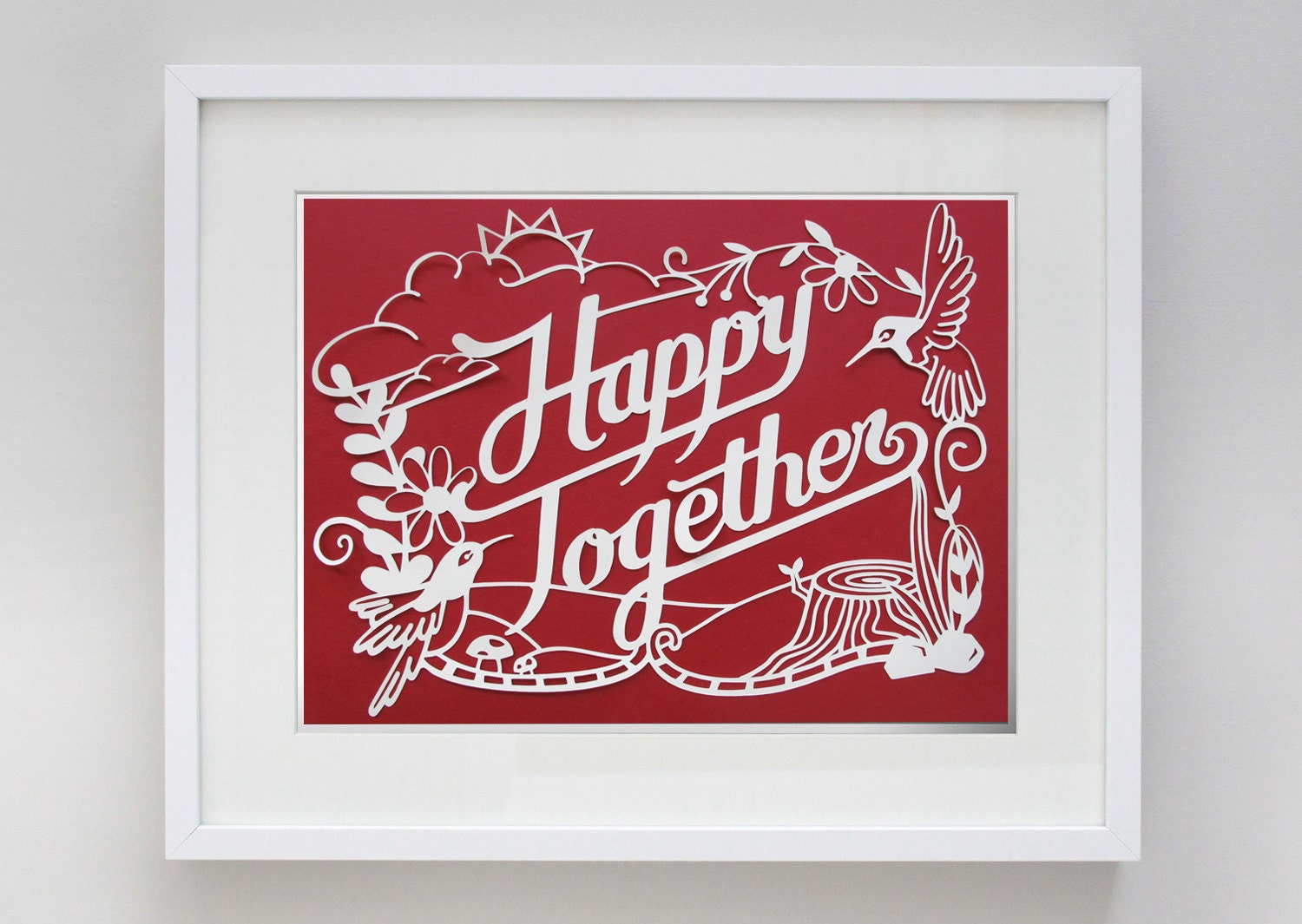 8 1/2 x 11 in Happy Together Papercut