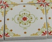 Multani Inlay Pattern D : 9 Ceramic Tile Set for backsplash, bathroom decor, or display