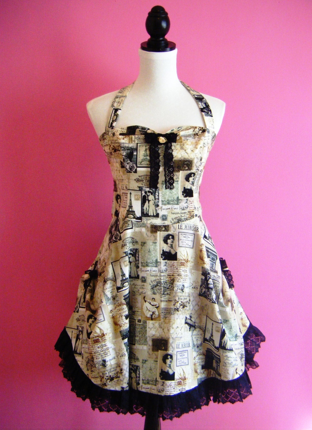 Sew Antique...Goth Lolita Steampunk Halter Neck Bustle Dress UK 10-12