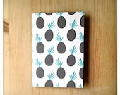 Mini Notebook Fruit Print Notebook Mini Journal Rustic Spring Pineapple Print Teal