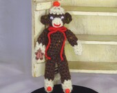 Amigurumi Schminkies 6" Gingerbread Cookie Tweed Kuki Sock Monkey Mini Handmade Crochet Stuffed Animal Plush Mini Toy by PuddyTats