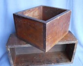 Pair of Antique Handmade Wood Boxes, Crates - Display, Catch All, Utensil Holder, Multi Use Box, Circa 1920s