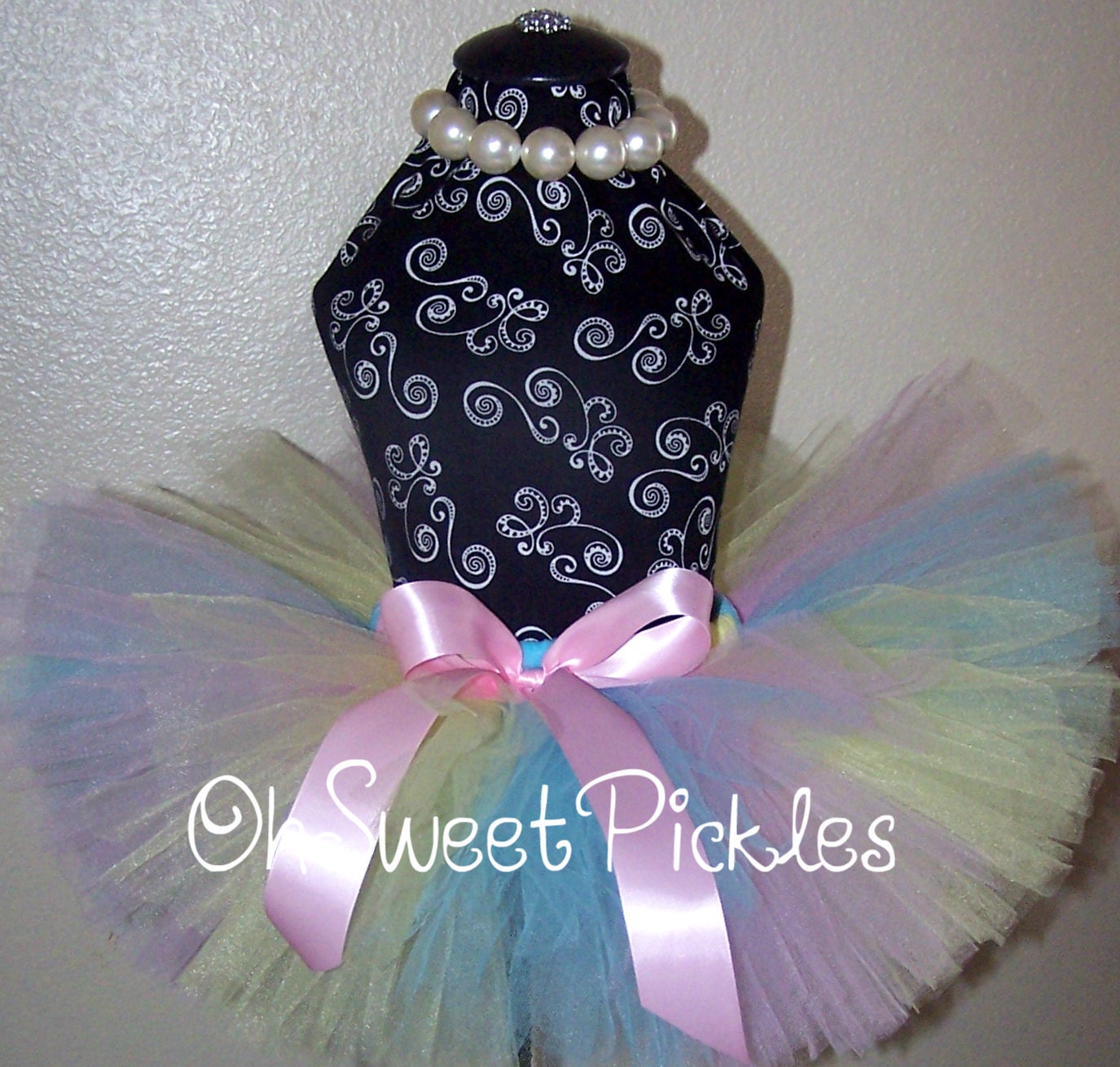 COTTON CANDY SWIRL  - Includes Full Tutu Skirt With Satin Bow - Sizes 0, 3, 6, 9, 12, 18, 24 Months, 2t, 3t, 4t, 5t