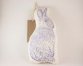 Plush Easter Bunny // Hand Printed with Card