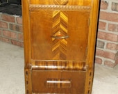 A superb art deco waterfall parquetry stand mahogany and walnut wood very rare