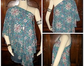 Kaleidoscope' Poncho Hippie Clothing Boho Clothing Upcycled Poncho Bohemian Clothing Upcycled Womens Clothing Ruffled Clothing