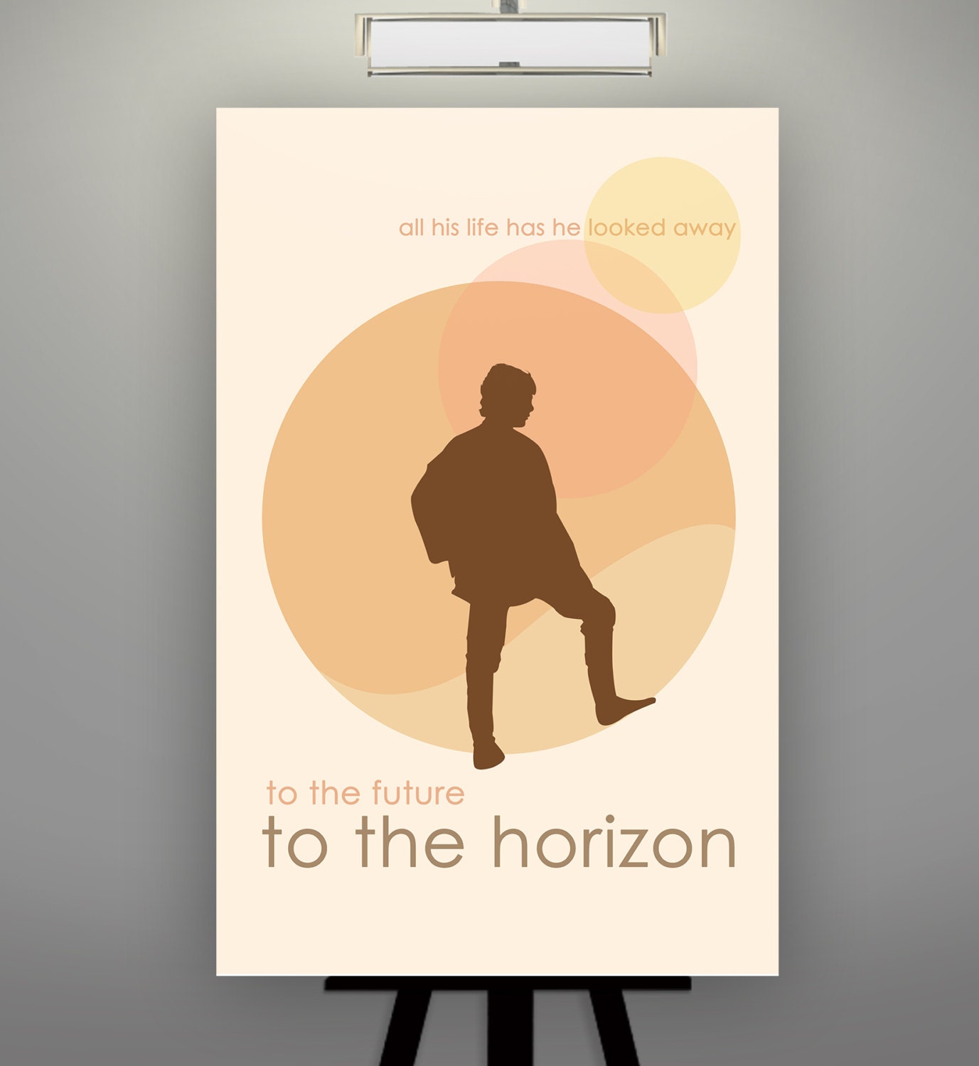 Star Wars Inspired "To the Horizon" 11X17 Signed Minimalist Art Print Poster Luke Skywalker Tatooine Twin Suns