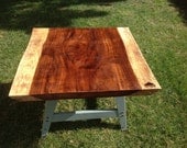 Parota Wood Industrial Coffee Table 32 w" x 31" l x 24" tall