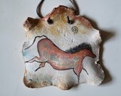 HORSE ART, Petroglyph Horse, Primitive Horse Painting, Cave Art, Art Deco, Pottery Wall Hanging