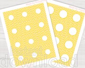 1 in circle 1,5 in circle yellow chewron printable circle tag bright spring color Easter spring printables instant download Il_170x135