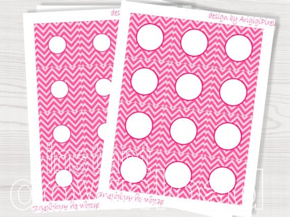 pink chevron printable cupcake toppers favor tags napkin rings blank circles Easter printables 1 in circle 1,5 in circle Il_570xn