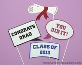 Photo Booth Prop Set- 4 Piece Graduation Photo Booth Prop Set - Photobooth Props Il_170x135