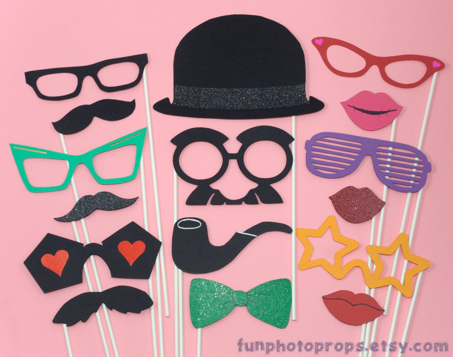 Photo Booth Prop Set - 16 Piece Party Prop Set - Photobooth Props Il_570xn