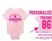 PINK DADDYS mommys rangers  fan baby infant toddler onesie t-shirt  personalized custom jersey texas clothes t shirt gear