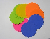 25 Assorted Astrobright Colors Scalloped 2 inch Circle Tag Journal  Punches Punch Outs Die Cuts  embellishments