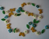 Felt Springtime Flowers & Butterflies Garland / Banner / Bunting