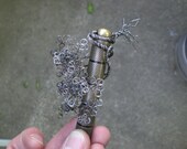 Wire Tree Sculpture - Annealed Steel on a Brass Handle Base