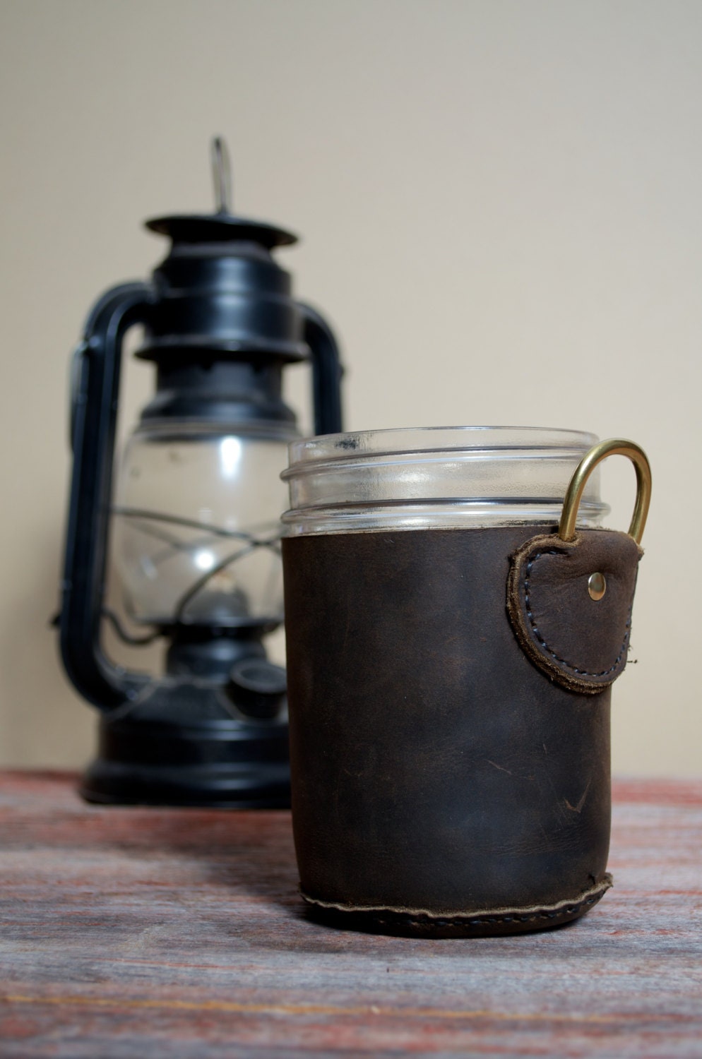 Leather Jar Holder
