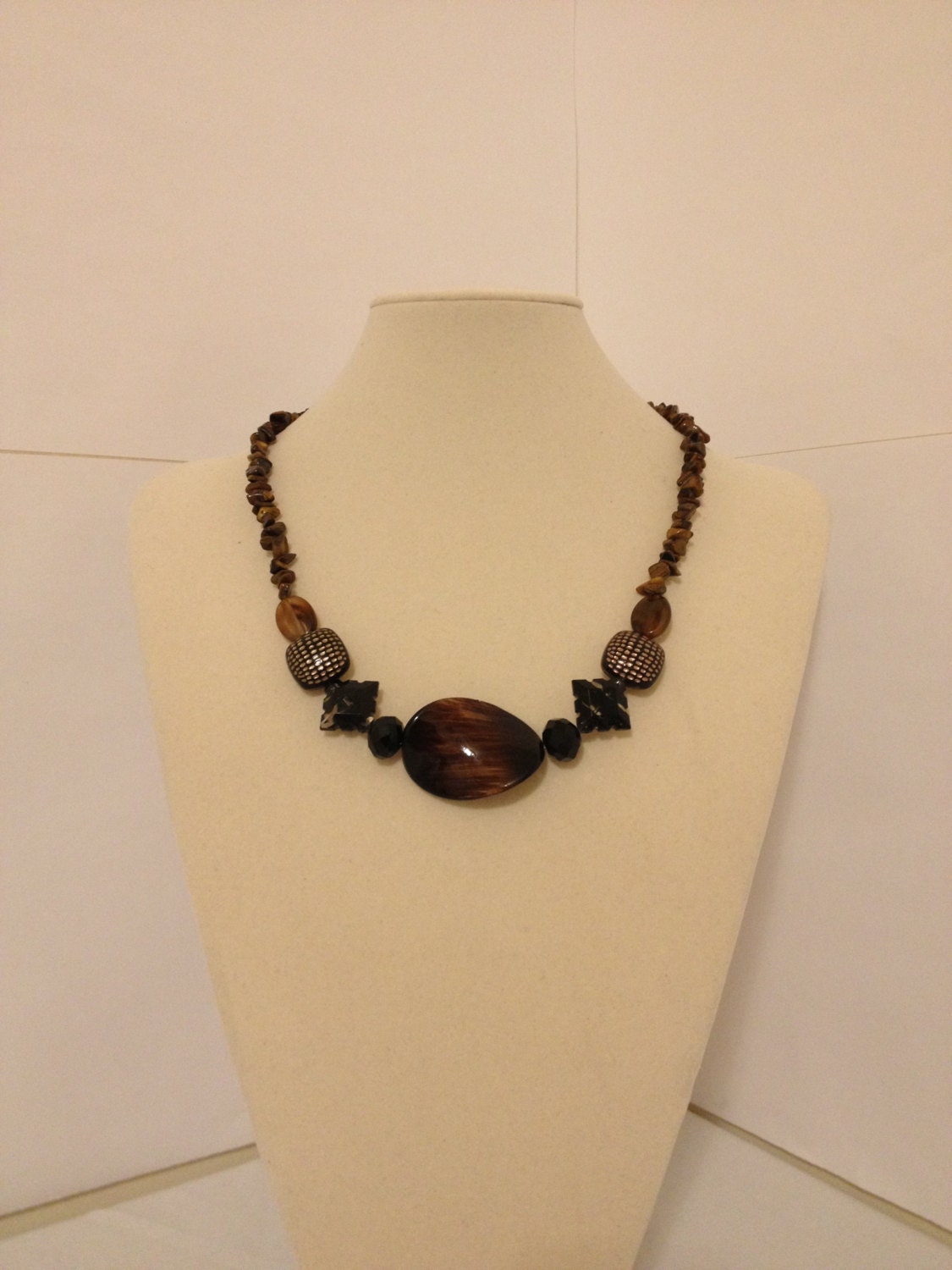 Gemstone and Jesse James Beaded Necklace