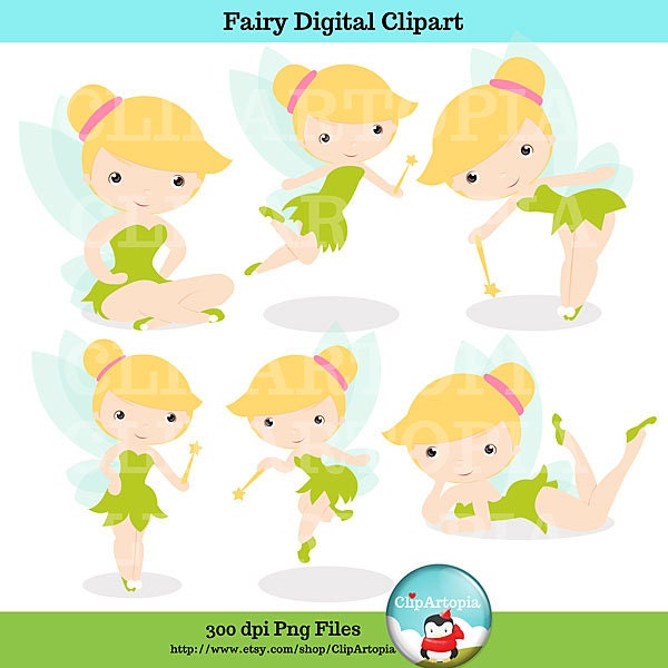 Fairy Digital Clipart/ Cute Fairy for Personal and Commercial Use / INSTANT DOWNLOAD Il_570xn