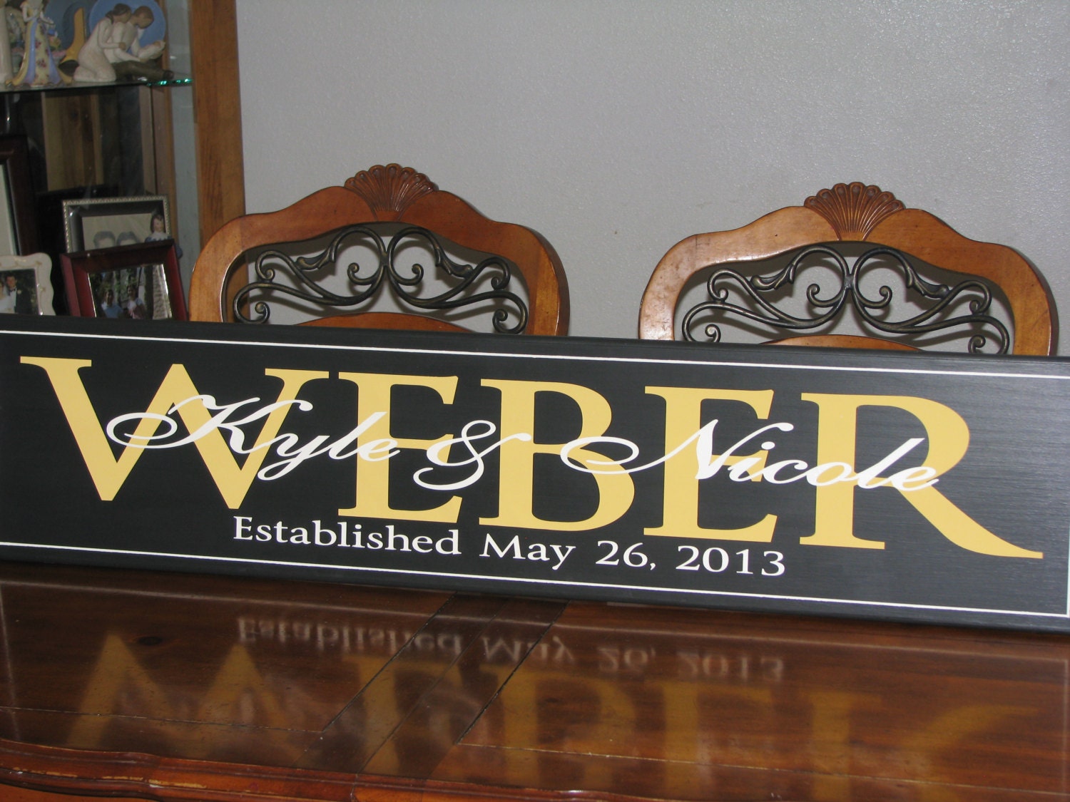 LARGE 45"x10" Custom Family Name Sign Personalized Last Name Sign, Family Name and Established Sign, Custom Home Decor, Wedding Gift