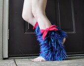 Purple and Blue Berry Monster Leg Warmer Bow Furries