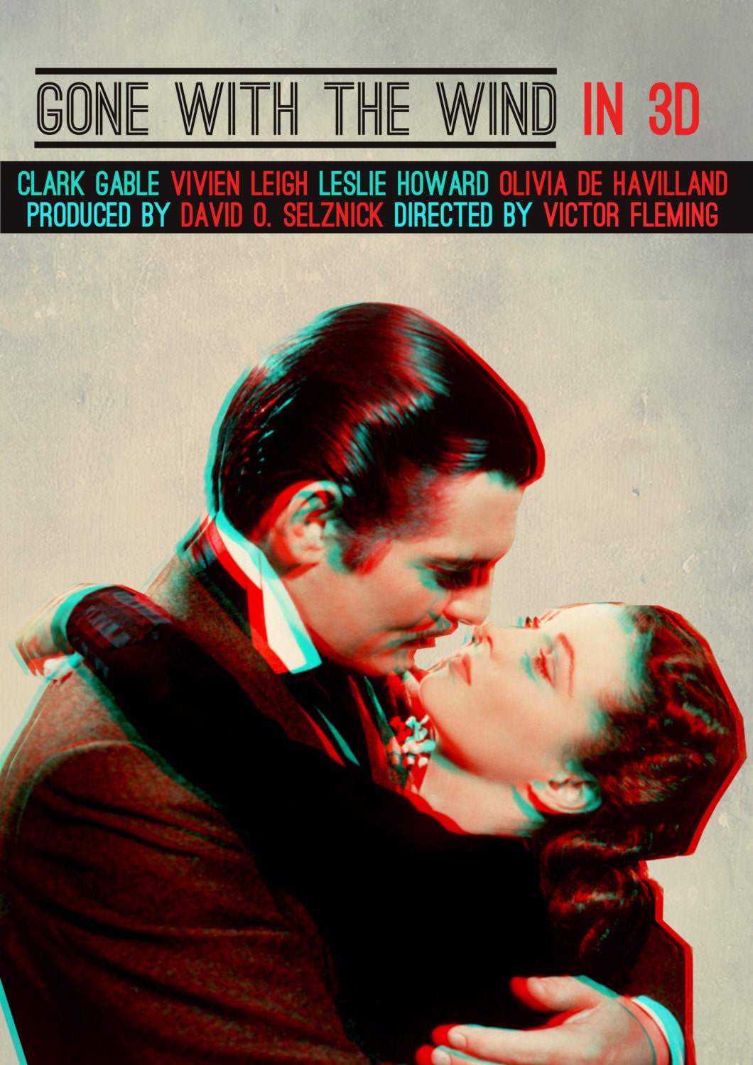 Gone With The Wind 3D Movie Poster (3D Glasses Included)