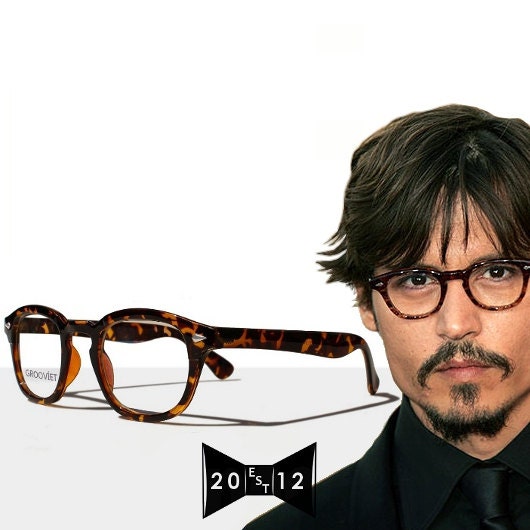 Johnny Depp Vintage Glasses - by Groovíet - horn-rimmed nerd eyeglasses - tortoise - wayfarer 50's 60's - retro sunglasses