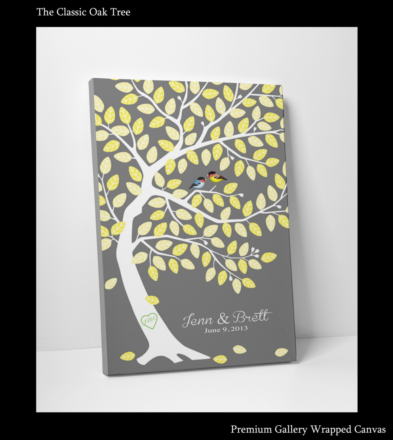Wedding Guest Book Poster - Guest Book Tree - Wedding Guestbook Tree - 100 Signatures - Art Gallery Wrapped Canvas