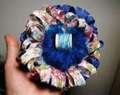 Something Blue, wrist flower  Corsage ,  handmade : Fabric  Flowers for love & Wedding