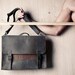 Men's retro satchel bag. Gray student backpack for men, School bag, leather bag, gift for him, laptop bag, messenger briefcase
