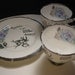 Vintage English Silver Wedding Anniversary, Royal Stafford Bone China "Honeymoon Rose" Cups & Plates