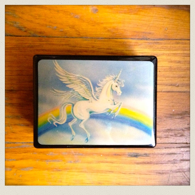 1980s FUN Vintage Unicorn MUSIC BOX Plays Fur Elise by Beethoven