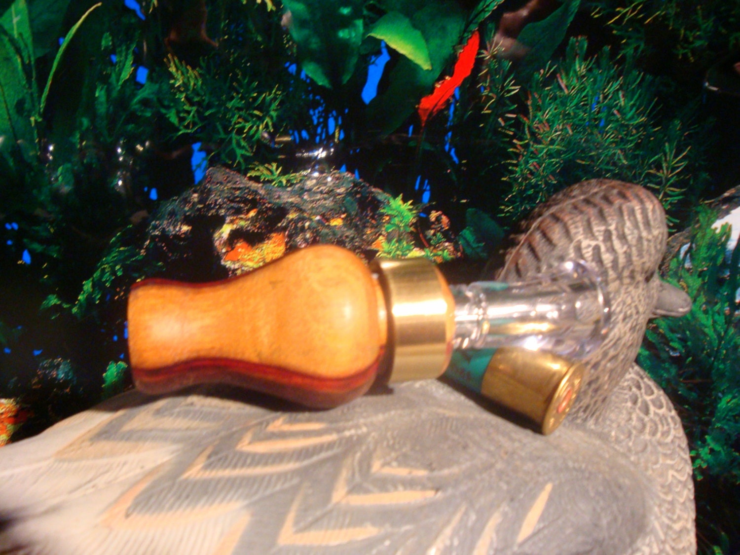 NEW DUCK CALL Echo Timber Double Reed Insert Aluminum Band Exotic Hard Wood Game Call