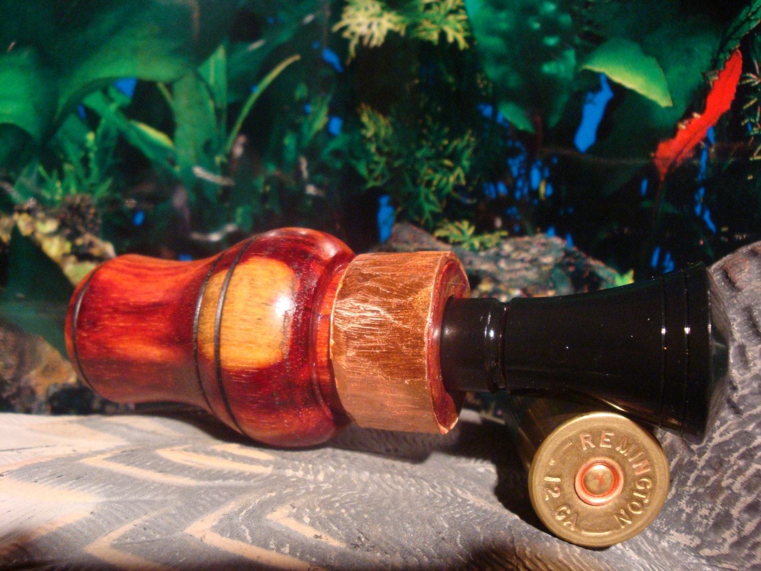 NEW DUCK CALL Echo Timber Double Reed Insert Heat Treated Copper Band Exotic Hard Wood Game Call