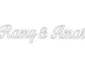Custom Order Marquee Letters for "Ramy & Amar" Cursive font with white lights