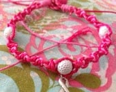 Breast Cancer Awareness Charm Hemp Bracelet