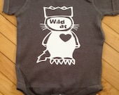 Cute Where The Wild Things Are Wild At Heart Baby Onesie- Pick Your Color. Pick Your Size.