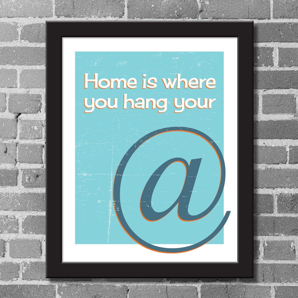 Poster Print, Home is Where, Typography Print, Wall Decor, Giclee Print, 11x14, Fun Quote