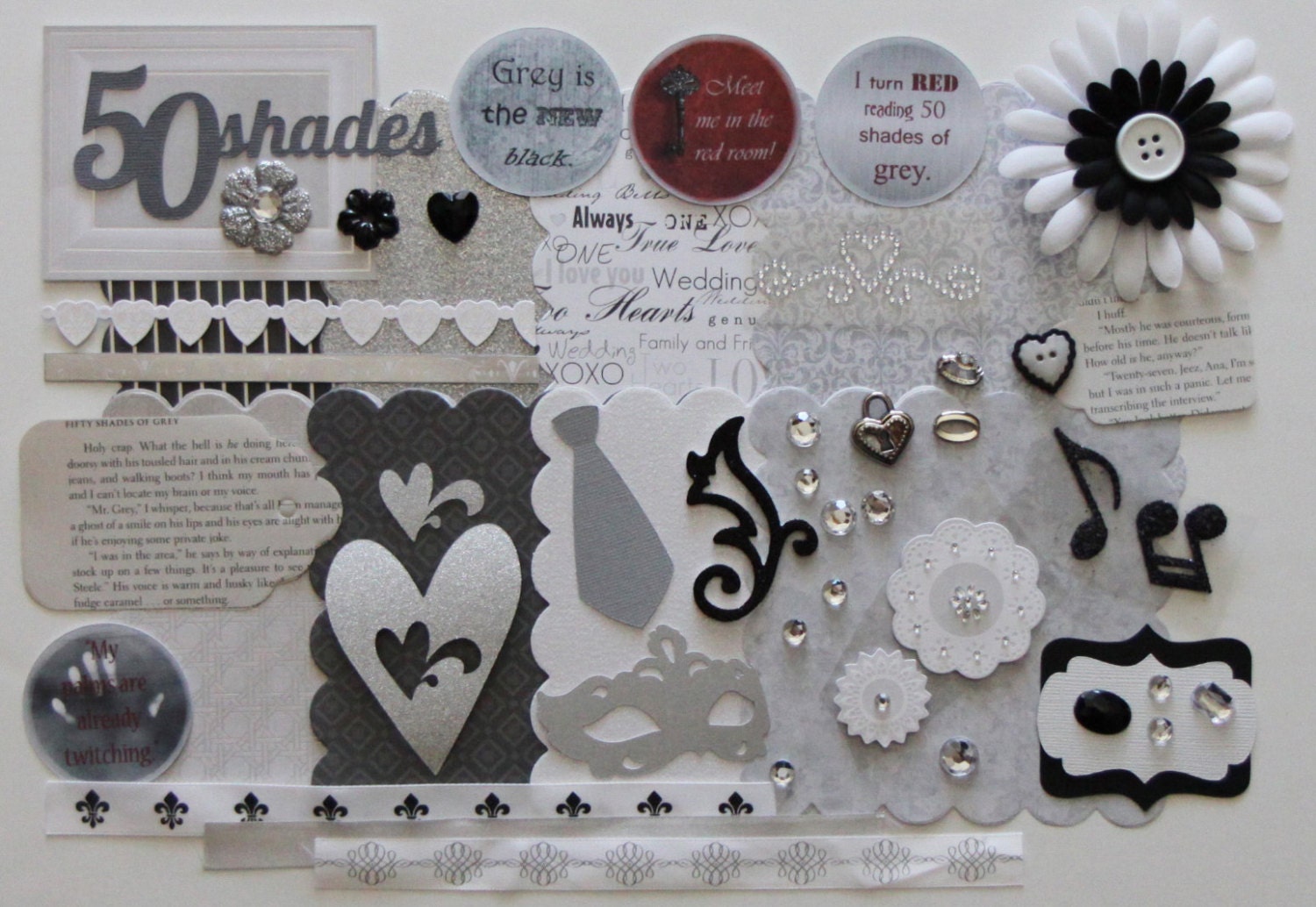 Fifty Shades of Grey 50 Shades Scrapbooking Scallop Mini Book DIY Kit