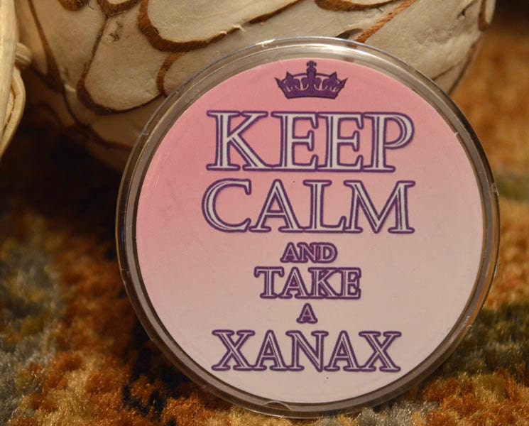 Funny Pinback Button - Keep Calm and Take a Xanax - Hilarious Funny Adult Humor Novelty Button Accessories