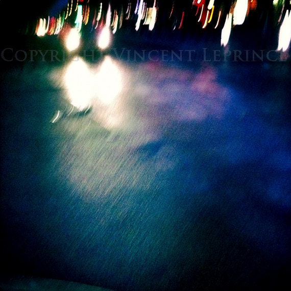 Paris photography, night, France. traffic, transportation,car, lights, blue, purple