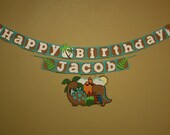 Happy Birthday, Name, Wall Art CUSTOM Dinosaur Banner, Party, Birthday, Room, Shower Decoration: Handmade Paper Decorations & Signs