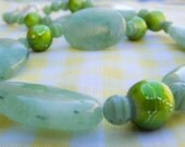 Pale Green: A one-of-a-kind, handmade stone and glass choker