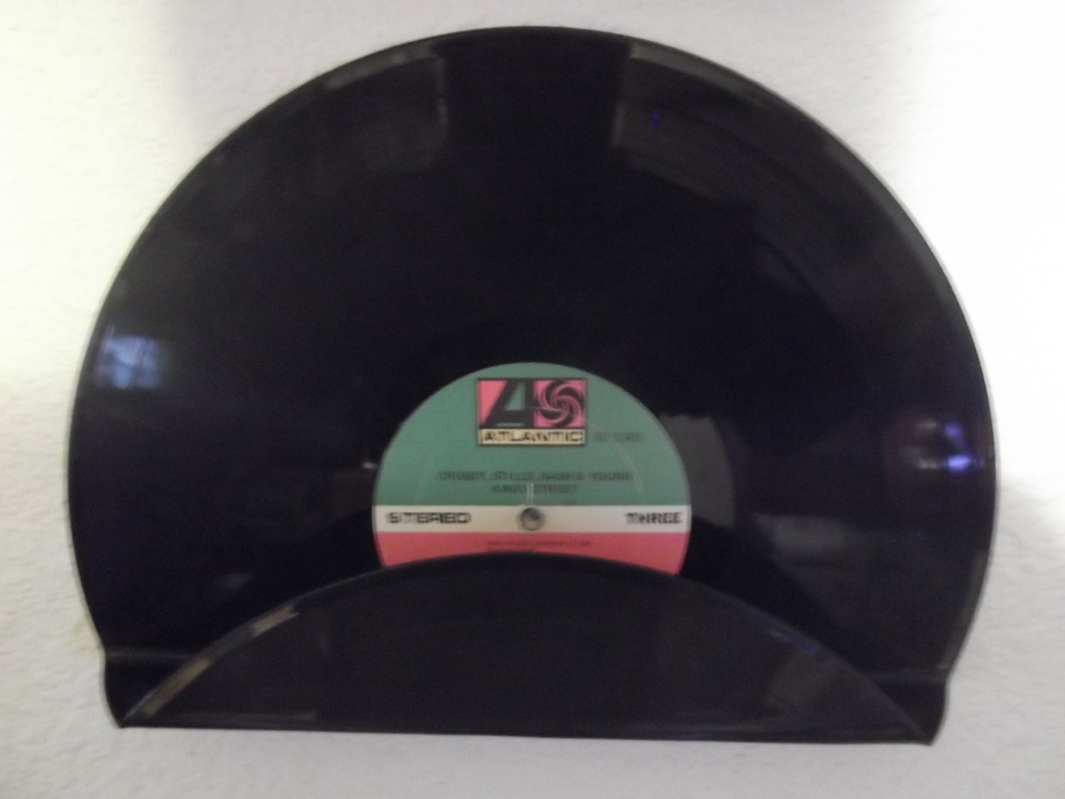 Crosby Stills Nash & Young 4 way street Vinyl Record Album Wall pocket Display letter / mail sorting recycled office organizer system music