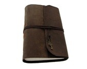 Handmade brown leather journal, notebook, diary, travel journal, blank drawing paper, 240 pages