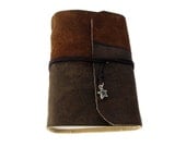 Handmade brown leather journal, notebook, diary, travel journal, blank drawing paper, 240 pages