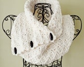 CROCHET PATTERN Chunky Button Cowl Scarf The BRISTOL