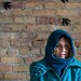 One Golden Peach Crochet Turquoise Hoodie Scarf